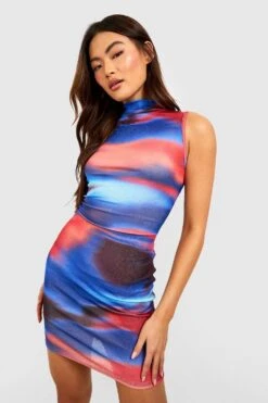 Minikleid Mit Marmor-Print