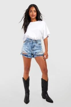 Jeansshorts Mit Zerrissenem Saum