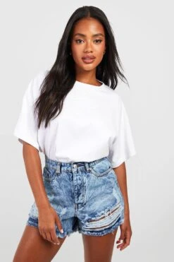 Jeansshorts Mit Zerrissenem Saum -Stil Formen Verkäufe gzz55195 mid20blue xl 2