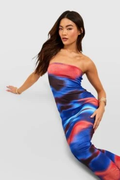 Bandeau-Maxikleid Mit Marmor-Print -Stil Formen Verkäufe gzz55197 multi xl 2