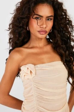 Bandeau-Midikleid Mit Mesh-Blume 8 Bandeau-Midikleid Mit Mesh-Blume -Stil Formen Verkäufe gzz55207 stone xl 2