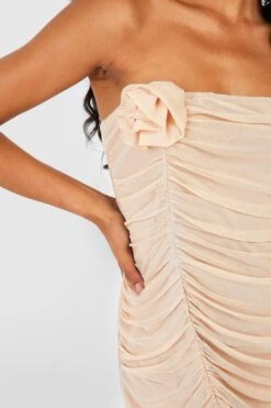 Bandeau-Midikleid Mit Mesh-Blume 9 Bandeau-Midikleid Mit Mesh-Blume -Stil Formen Verkäufe gzz55207 stone xl 3