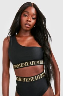 Einärmliger Bikini Mit Hohem Bund -Stil Formen Verkäufe gzz55229 black xl 3