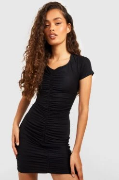 Mini Bodycon-Kleid Mit Gerafftem Detail