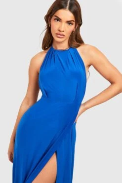 Neckholder-Maxikleid Mit Hohem Schlitz 9 Neckholder-Maxikleid Mit Hohem Schlitz -Stil Formen Verkäufe gzz55238 cobalt xl 3