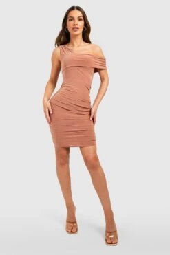 Asymmetrisches Gerafftes Bodycon-Minikleid 8 Asymmetrisches Gerafftes Bodycon-Minikleid -Stil Formen Verkäufe gzz55242 mushroom xl 2