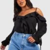 Plus Schulterfreies Oberteil Mit Rüschen -Stil Formen Verkäufe gzz55286 black xl