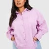 Plus Strukturiertes Oversize Hemd -Stil Formen Verkäufe gzz55347 lilac xl