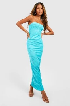 Strukturiertes Bandeau-Maxikleid Mit Naht-Detail -Stil Formen Verkäufe gzz55497 aqua xl 2