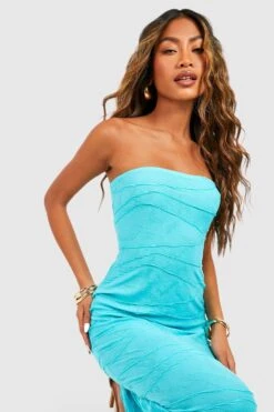 Strukturiertes Bandeau-Maxikleid Mit Naht-Detail -Stil Formen Verkäufe gzz55497 aqua xl 3