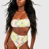 Bandeau-Bikini Mit Hohem Bund Und Print -Stil Formen Verkäufe gzz55776 white xl