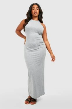 Plus Neckholder-Maxikleid