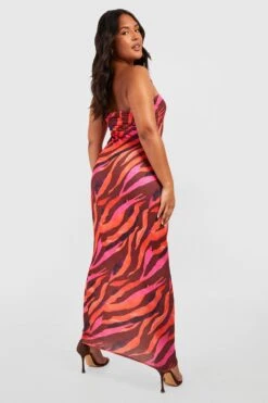 Plus Jersey Bandeau-Maxikleid Mit Zebraprint -Stil Formen Verkäufe gzz55815 red xl 1
