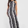 Plus Gestreiftes Racer-Maxikleid Mit Streifen -Stil Formen Verkäufe gzz55816 black xl