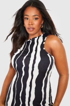 Plus Gestreiftes Racer-Maxikleid Mit Streifen 9 Plus Gestreiftes Racer-Maxikleid Mit Streifen -Stil Formen Verkäufe gzz55816 black xl 3