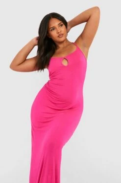 Plus Jersey-Maxikleid Mit Keyhole-Ausschnitt 9 Plus Jersey-Maxikleid Mit Keyhole-Ausschnitt -Stil Formen Verkäufe gzz55819 hot20pink xl 3