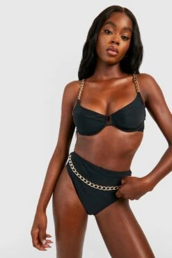 Bügel-Bikinioberteil Mit Goldenem Ketten-Detail