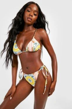 Triangle-Bikini Mit Print Und Ketten-Detail