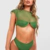 Strukturierte Bikinihose Mit Hohem Beinausschnitt -Stil Formen Verkäufe gzz56107 green20olive xl