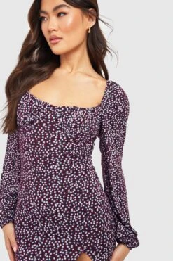 Milkmaid Midikleid Mit Geraffter Brust -Stil Formen Verkäufe gzz56437 maroon xl 3