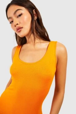 Basic Rundhals-Maxikleid -Stil Formen Verkäufe gzz57043 orange xl 3