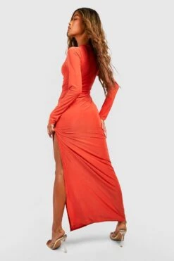 Maxikleid Mit Schnür-Detail -Stil Formen Verkäufe gzz57047 orange xl 1