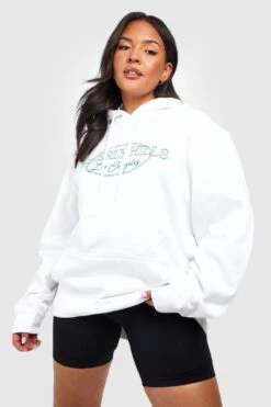 Plus Hoodie Mit Beverly Hills Print