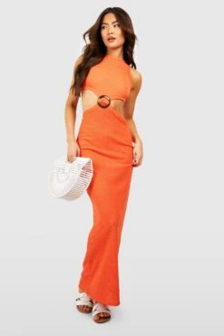 Cut-Out Racer-Maxikleid Mit O-Ring