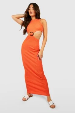 Cut-Out Racer-Maxikleid Mit O-Ring 8 Cut-Out Racer-Maxikleid Mit O-Ring -Stil Formen Verkäufe gzz58011 orange xl 2