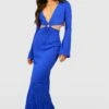 Cut-Out Maxikleid Mit O-Ring Und Weiten Ärmeln -Stil Formen Verkäufe gzz58012 cobalt xl