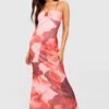 Mesh-Maxikleid Mit Abstraktem Blumenprint