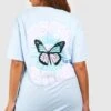 Plus T-Shirt Mit Dsgn Studio Schmetterlings Print -Stil Formen Verkäufe gzz58666 light20blue xl
