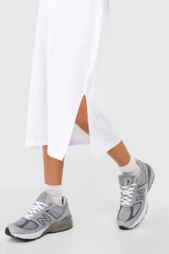 Kurzärmliges Basic-Midikleid -Stil Formen Verkäufe gzz59199 white xl 3