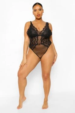 Plus Mesh-Body Mit Spitze -Stil Formen Verkäufe nzz00005 black xl 2