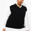 Plus 2-in-1 Oversize Pullover Hemd-Kleid -Stil Formen Verkäufe pzz01247 black xl
