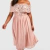 Plus Bardot-Midikleid Mit Pailetten 1 Plus Bardot-Midikleid Mit Pailetten -Stil Formen Verkäufe pzz01451 blush xl