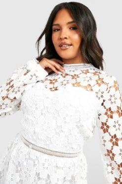 Plus Premium Skaterkleid Aus Spitze -Stil Formen Verkäufe pzz01459 ivory xl 3