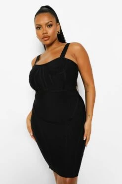 Plus Bandagen Korsett Bodycon-Kleid