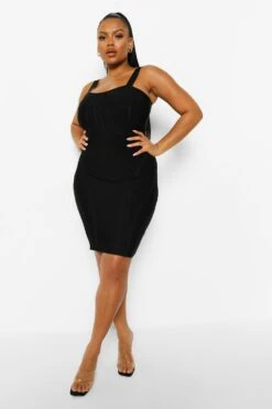 Plus Bandagen Korsett Bodycon-Kleid -Stil Formen Verkäufe pzz01807 black xl 2