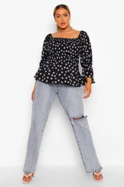 Plus Geraffte Bluse Mit Rüschensaum 8 Plus Geraffte Bluse Mit Rüschensaum -Stil Formen Verkäufe pzz01875 black xl 2