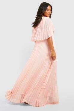 Plus Brautjungfern-Maxikleid Mit Cape -Stil Formen Verkäufe pzz02074 rose xl 1