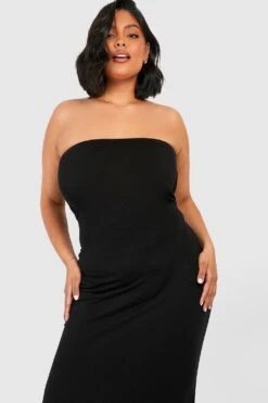 Plus Basic Bandeau-Maxikleid -Stil Formen Verkäufe pzz02632 black xl 3