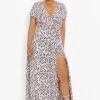 Plus Wickel-Maxikleid Mit Tierprint -Stil Formen Verkäufe pzz03174 blush xl