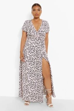 Plus Wickel-Maxikleid Mit Tierprint