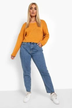 Plus Kurzer Recycelter Pullover -Stil Formen Verkäufe pzz05574 gold xl 2