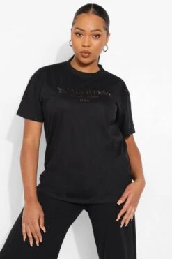 Plus Metallic T-Shirt Mit Ye Saint West Print 8 Plus Metallic T-Shirt Mit Ye Saint West Print -Stil Formen Verkäufe pzz05859 black xl 3