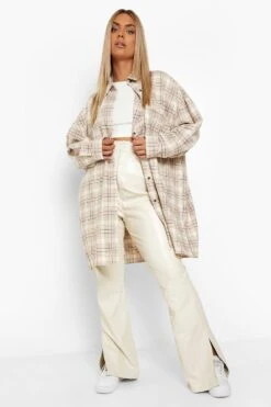 Plus Kariertes Oversize Hemd 8 Plus Kariertes Oversize Hemd -Stil Formen Verkäufe pzz07344 beige xl 2