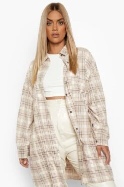 Plus Kariertes Oversize Hemd 9 Plus Kariertes Oversize Hemd -Stil Formen Verkäufe pzz07344 beige xl 3