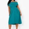 Plus Doppellagiges Midikleid 2 Plus Doppellagiges Midikleid -Stil Formen Verkäufe pzz08382 emerald xl