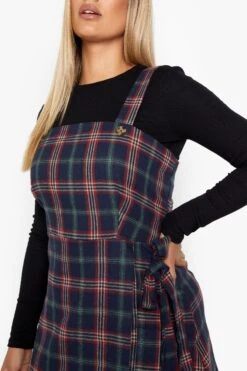 Plus Kariertes Wickel-Trägerkleid -Stil Formen Verkäufe pzz08609 navy xl 3